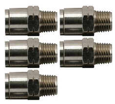 Male Straight 3/8&quot; Tube to 1/4&quot; Thread NPT 5 Pack #6093-5 - £5.95 GBP