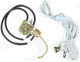 60304 Brass 1 Speed 2 Wire Ceiling Fan &amp; Light Switch Pull Chain 3404597 - £11.80 GBP