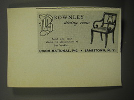 1951 Union-National Brownley Dining Room Advertisement - £14.78 GBP