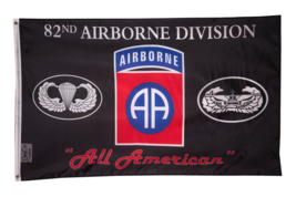 Large 3x5FT Flag Black U.S. Army 82nd Airborne Division All American Veteran USA - £11.21 GBP