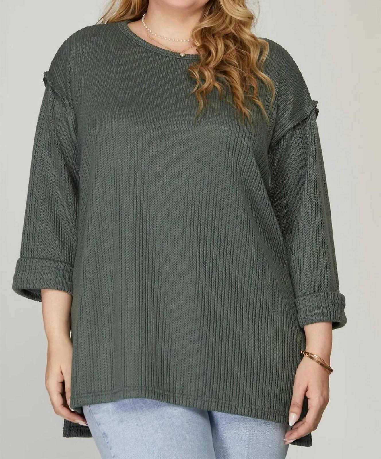 She + Sky Plus Rolled Sleeve Top Size XL - $36.63