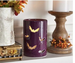 Lightscapes Hurricane  Flameless Candle Purple Bat Cutouts Halloween Dec... - $12.99