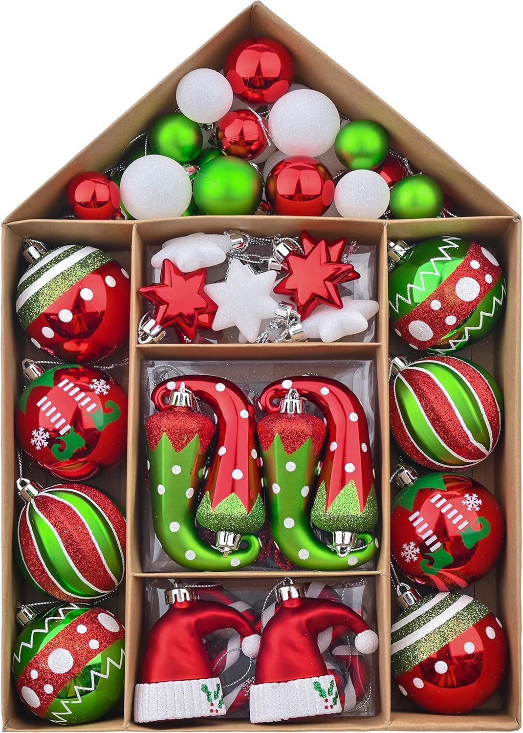 70 pc Christmas tree Ornaments Set Shatterproof Ball Bulk Hanging Xmas pendant