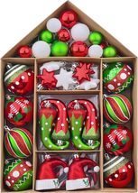 70 pc Christmas tree Ornaments Set Shatterproof Ball Bulk Hanging Xmas p... - $34.20