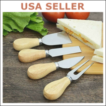 Cheese Knives Set 4 Pcs Cheese Cutlery Stainless Steel Cheese Slicer (F-S) - £10.21 GBP