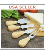 Cheese Knives Set 4 Pcs Cheese Cutlery Stainless Steel Cheese Slicer (F-S) - £10.02 GBP