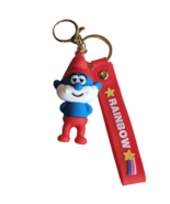 Papa Smurf Keychain Backpack Bag Charm 3-D Rainbow Lanyard Key Holder Th... - $182.05 MXN