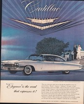 1960 Cadillac Elegance Sedan Vintage Print Ad Diamonds by Cartier Wall A... - $13.97