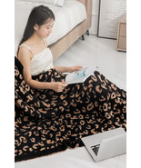 Black Leopard Grain Knitting Blanket 127*152CM - $40.76