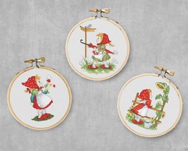 Little Red Hood cross stitch nursery patterns - Fairy tale cross stitch Red Hood - £14.05 GBP
