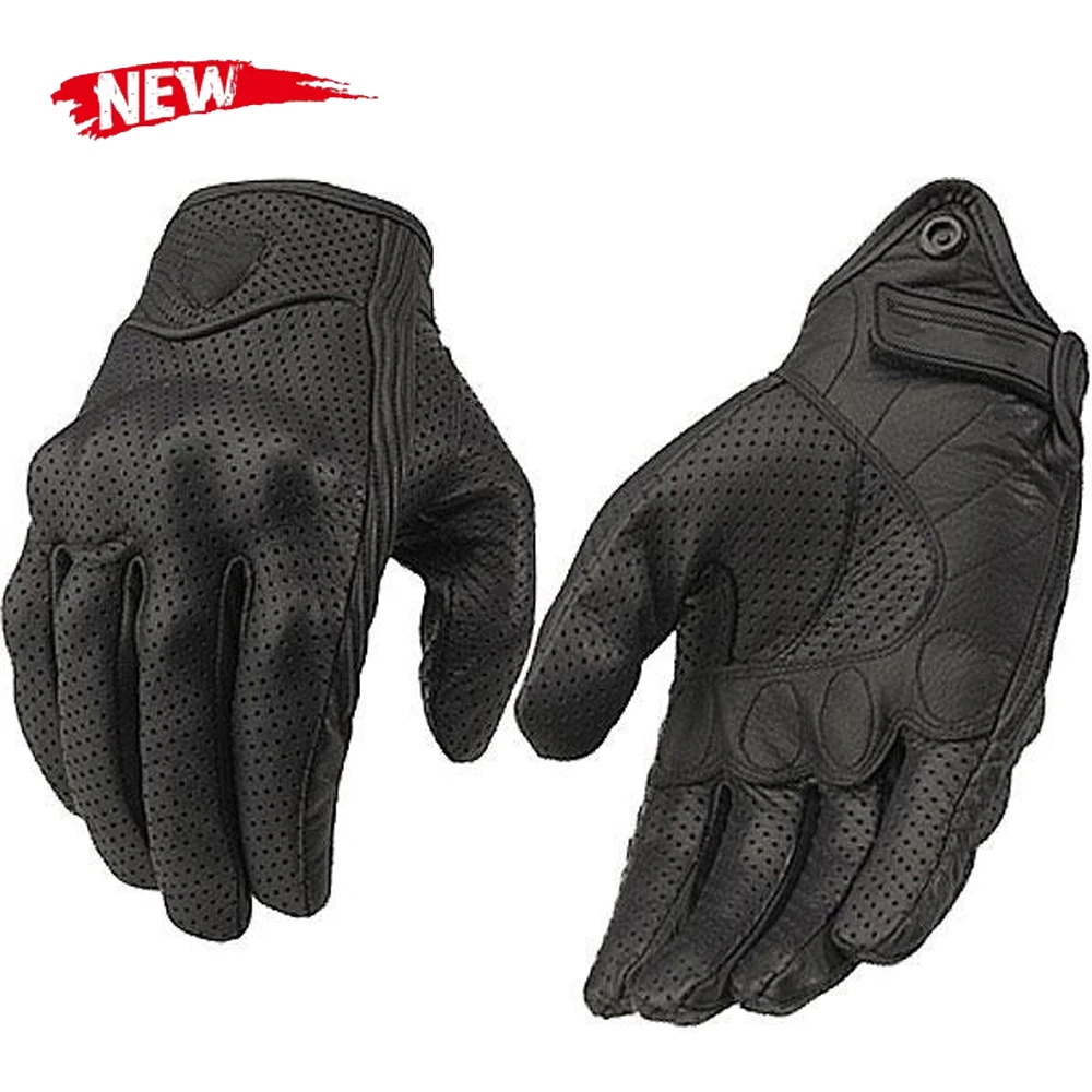 For ICON Retro Leather Motorcycle Gloves Riding Anti-fall Moto Gloves Classic - £21.95 GBP+