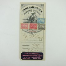 1902 Ohio Farmers Insurance Policy Le Roy Scott R162, R163, R164, R166 Tax Stamp - £78.17 GBP