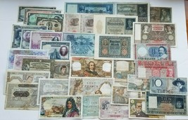 HUGE COLLECTION FROM EUROPE ASIA AMERICA CIRCULATED NEAR 75 BANKNOTES RARE - $467.11