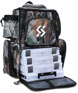Fishing Tackle Backpack Waterproof Tackle Bag Storage with 4 Trays Tackl... - £69.47 GBP