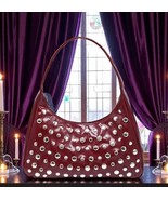 Retro Punk Crescent Rivet Bag – Faux Leather Shoulder Armpit Purse - $35.30 CAD