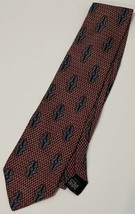 Haggar Clothing Co Necktie Neck Tie 100% Silk Red Black Gold Geometric M... - £5.33 GBP