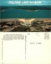California Folsom Lake &amp; Dam American River Aerial View Mountains VTG Po... - $9.40