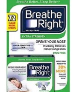 Breathe Right Nasal Strips, Extra Strength Clear, Stop Snoring 72 ct  - £17.64 GBP