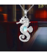 Seahorse Necklace Sterling Silver Pendant Necklace Seahorse Jewelry for ... - $1,942.03 MXN
