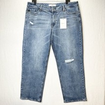 Kancan Jeans Womens 33 16W Straight Blue Denim Light Wash Distressed 90s... - $44.99