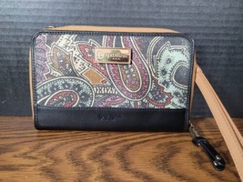 SPARTINA 449 Daufuskie Island  Wristlet Wallet Clutch Canvas Leather - $304.74 MXN