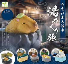 Animals Soaking in Onsen &amp; Bathtubs Mini Set of 5 Capybara Bear Fox Alligator - £25.88 GBP