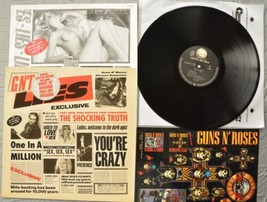 Guns N Roses Lies Uncensored + Stickers &amp; Nude Inner Geffen GNR Vinyl LP 1988 NM - £234.51 GBP