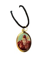 Hindu Shiv Ji Hanuman Ji Oval Pendant in Black Evil Eye Nazar Shield Thread MM22 - £7.79 GBP