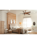 NEW Modern Coastal Organic 62&quot; Distressed Koa Curved Wood Ceiling Fan  L... - $766.45