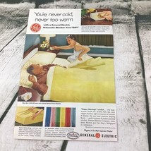 Vintage 1956 Advertising Art print General Electric Blankets - $9.89