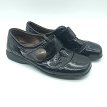 Josef Seibel Womens Comfort Loafers Patent Leather Hook &amp; Loop Black 37 US 6 - £18.79 GBP