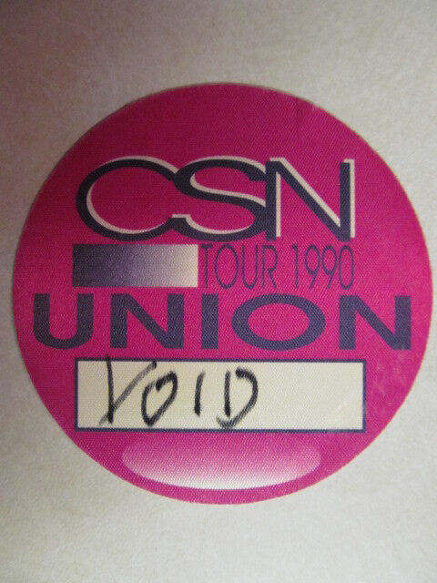 CSN CROSBY STILLS &amp; NASH UNION TOUR 1990 UNUSED BACKSTAGE PASS COLLECTIB... - $9.85
