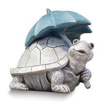 Pudgy Pals Turtle Holding Umbrella Resin Statue - £36.67 GBP