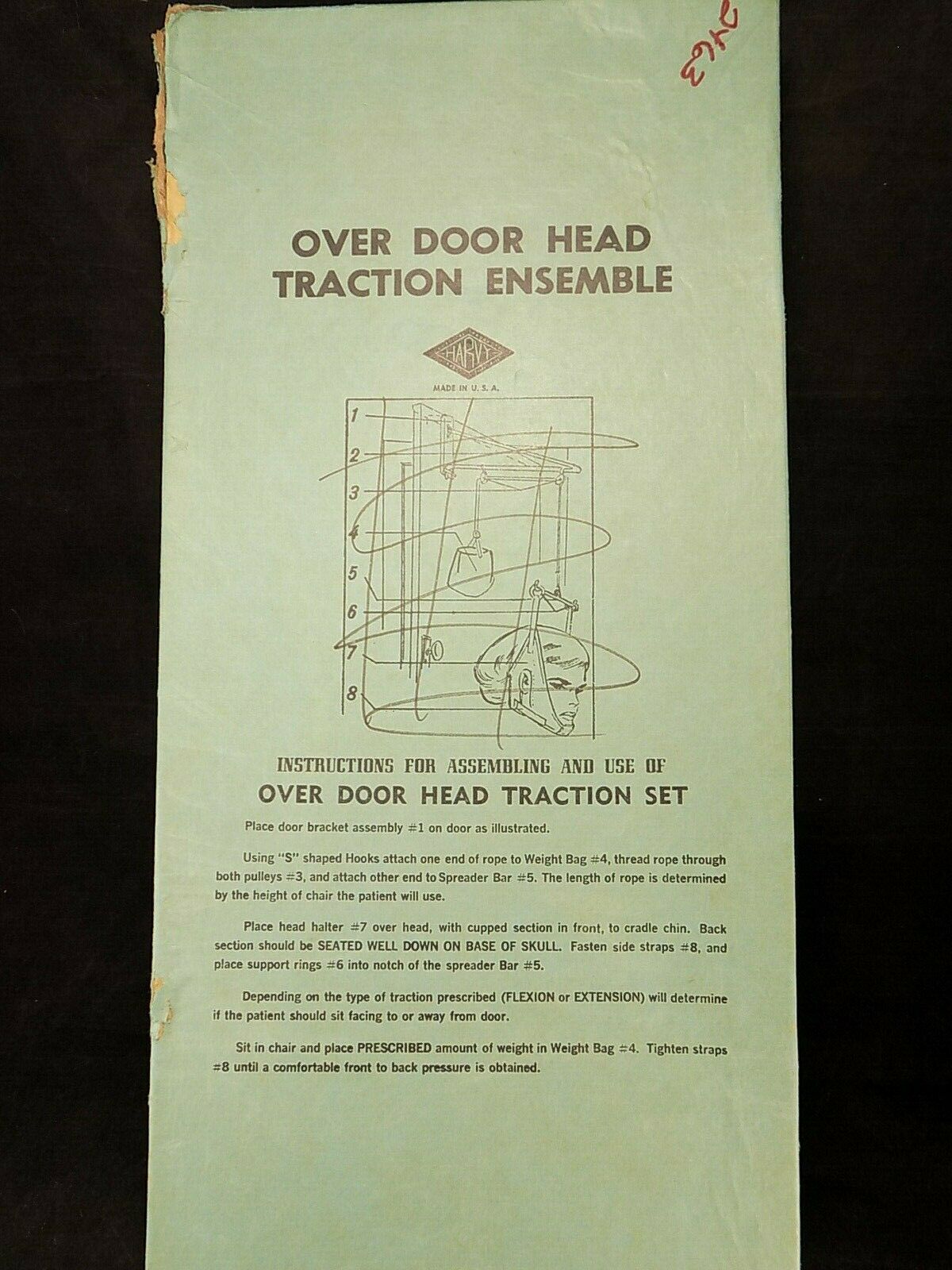 HEAD TRACTION SET Vintage HARVY OVER DOOR w/ Box & Instructions - $9.89