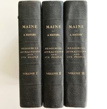 Maine History Resources Attractions And People 3 Vol Set 1928 1st Edition WHBS - £158.02 GBP