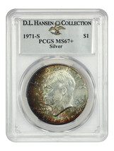 1971-S $1 PCGS MS67+ (Silver) ex: D.L. Hansen - £2,604.79 GBP
