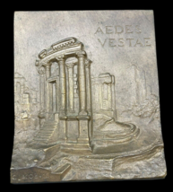 Temple Of Vesta Brass Wall Relief Rome Italy Aedes Vestae 6&quot; Signed CJAC... - £34.40 GBP