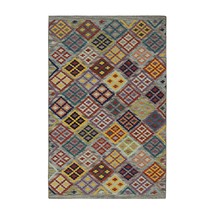EORC T186MU5X8 Hand-Woven Wool Summer Weave Rug, 5&#39; x 8&#39;, Multi - £251.65 GBP