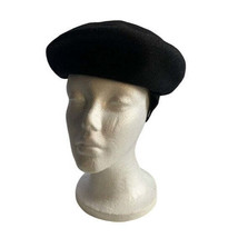 Vintage Womens Henry Pollak Buckle Iam Black wool hat 20 inch Adjustable - £14.95 GBP