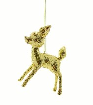 Cody Foster Gold Glitter Kitsch Deer Ornament Retro Vntg Style Christmas... - £18.01 GBP