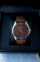 NEW Brown Strada Midsize Timepiece, Quartz Mvmt, Crystal Accent, Stainless Steel - £15.73 GBP