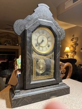 Antique Carved Waterbury  Parlor Clock Beautiful Working Condition - £123.33 GBP
