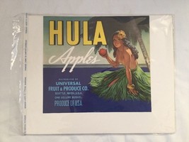 Original Crate Label HULA Apples Universal Fruit &amp; Produce Hula Girl Sea... - £14.90 GBP