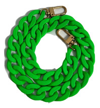 Acrylic Chain Link Strap, Neon Green, Length 43 cm - $24.60
