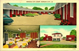 Morgan City Court Motor Tourist Motel US 90 Louisiana Color Linen Postcard S19 - £3.06 GBP