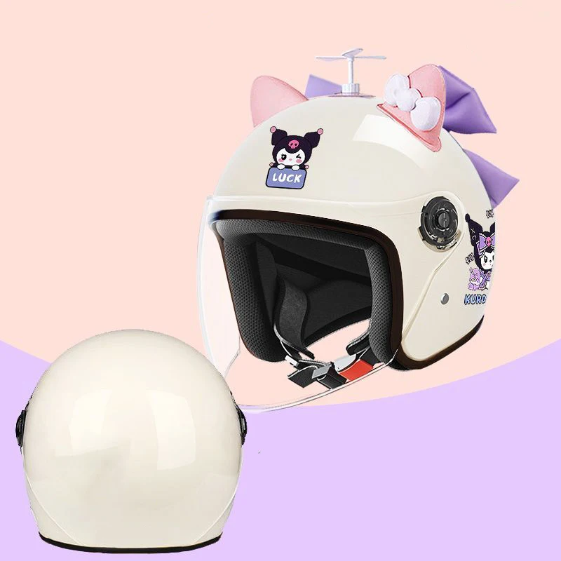 Sanrios Electric Car Children Helmet Accessories Cute anime Cartoon Kuromi Cat - £29.48 GBP