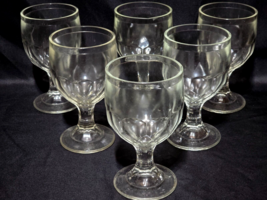 Vintage HAZEL ATLAS 5.5&quot; Goblet Beverage Wine Glass ACT54 Half Panel - S... - $45.06 CAD