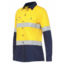 Womens Hard Yakka Hi-Vis Work Shirt KoolGear Vented Taped Tapered Y08220 - $76.95