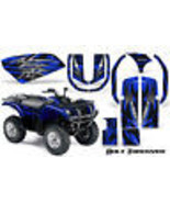 YAMAHA GRIZZLY 660 CREATORX GRAPHICS KIT DECALS STICKERS BOLT THROWER BLUE - $148.37