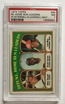 1972 Topps NL Home Run Leaders W. Stargell/H. Aaron/L. May #89 PSA 7 NM Pirates  - £19.05 GBP